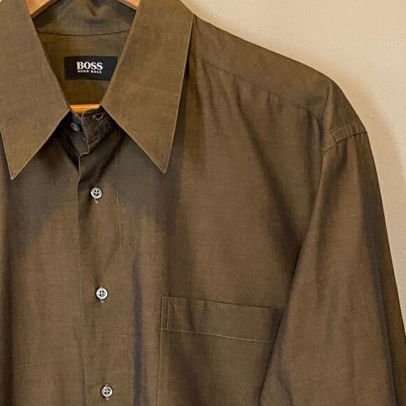 BOSS Hugo Boss  tailored smart casual button down long sleeves shirt 17.5(34-35) - Picture 3 of 7
